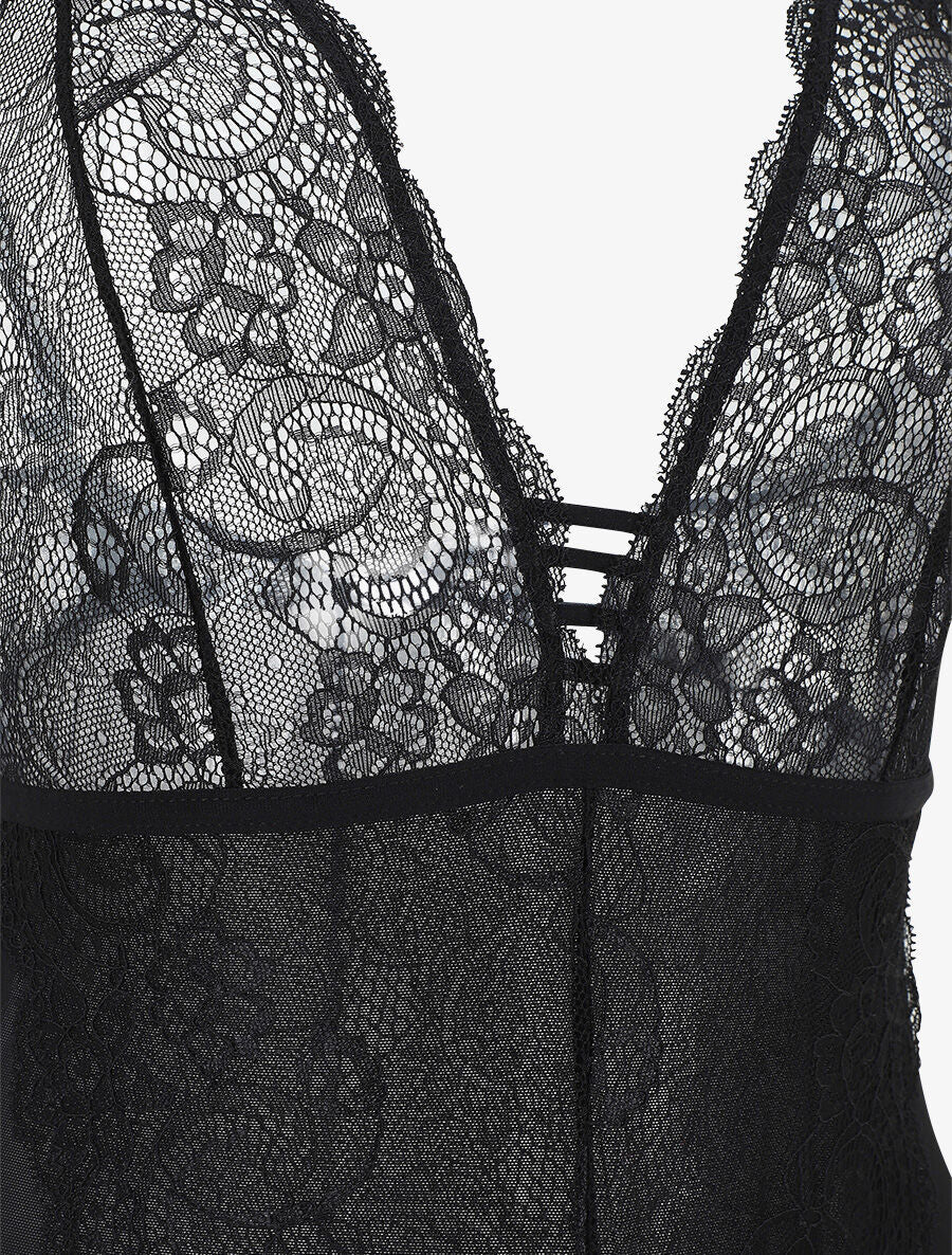 Body ajouré en dentelle - Noir - 4