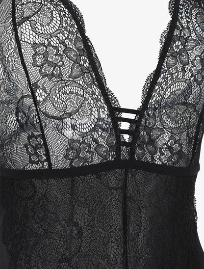 Body ajouré en dentelle - Noir - 4