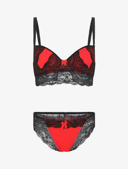 Ensemble push up bandeau en dentelle - Noir - 5