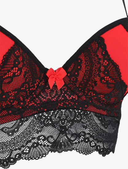Ensemble push up bandeau en dentelle - Noir - 4