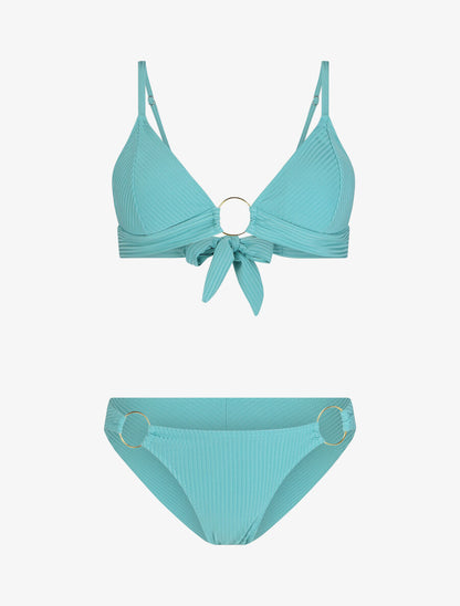 Bikini texturé à anneaux - Bleu ciel - 5