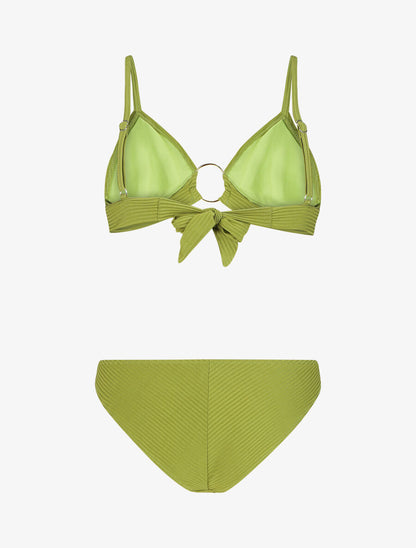 Bikini texturé à anneaux - Vert anis - 2