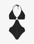 Trikini uni à anneau - Noir - 1
