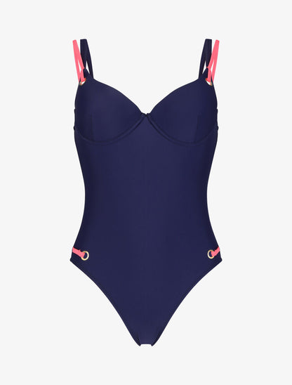 Maillot de bain une pièce à liens - Marine - 3