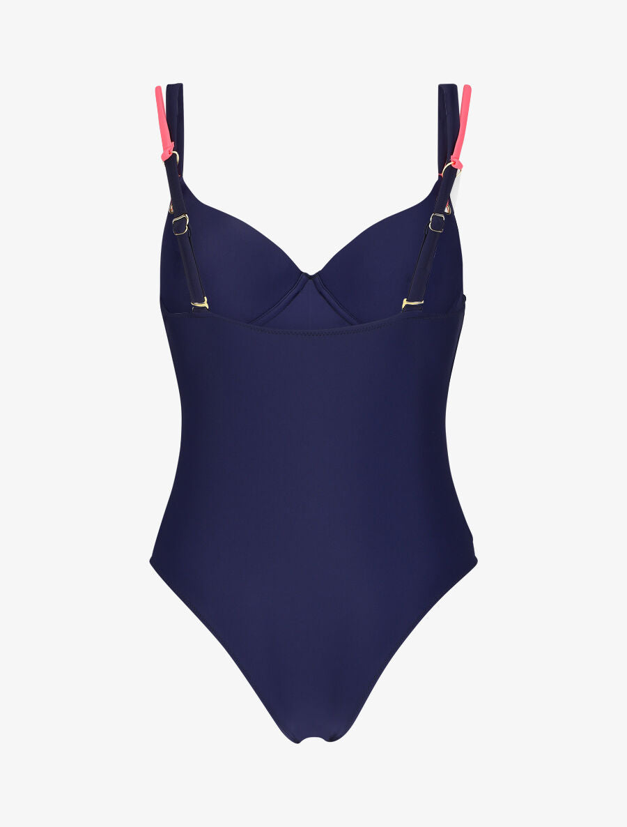 Maillot de bain une pièce à liens - Marine - 4