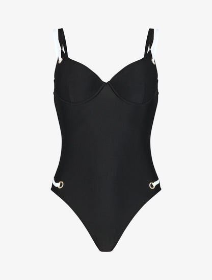 Maillot de bain une pièce à liens - Noir - 3