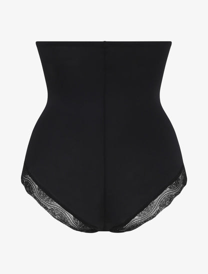 Culotte gainante taille haute en dentelle - Noir - 2