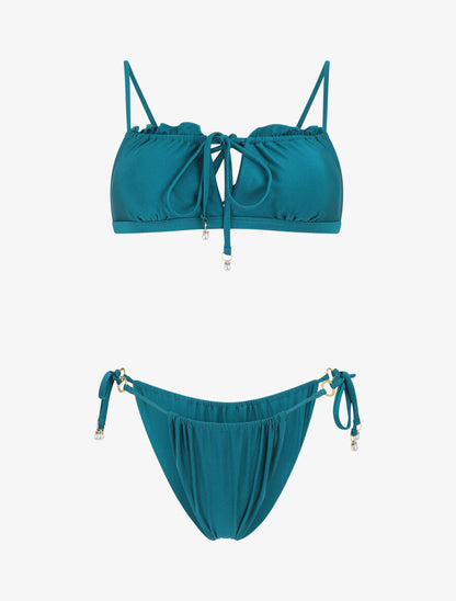 Bikini froncé - Bleu canard - 6