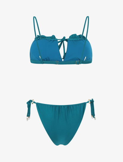 Bikini froncé - Bleu canard - 4