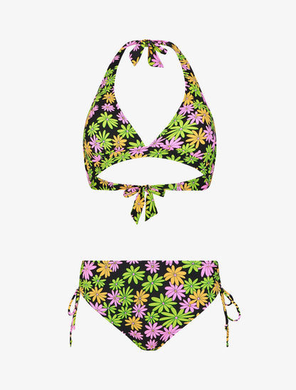 Bikini imprimé floral - Noir - 2