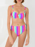 Bikini à imprimé arc-en-ciel - Rose - 1