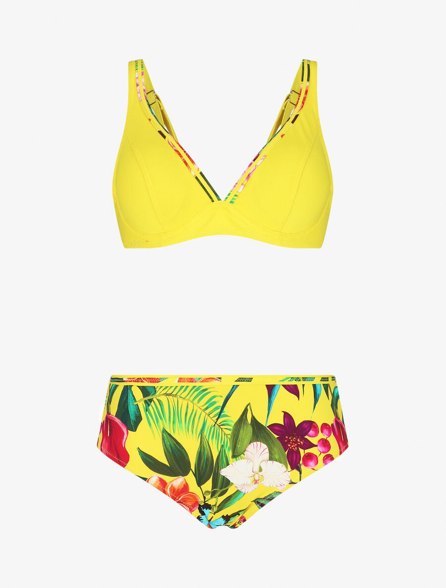 Bikini à imprimé tropical - Jaune - 3