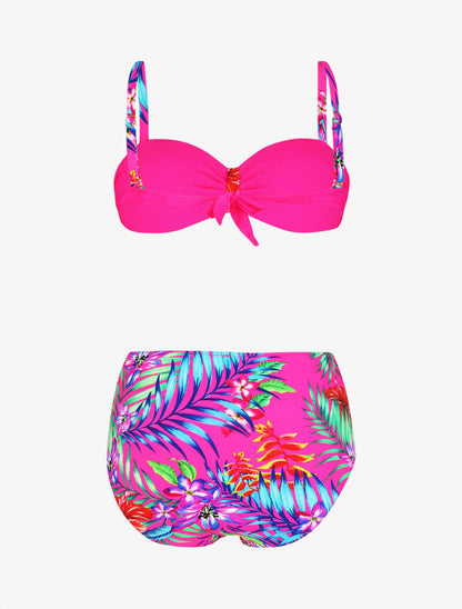 Bikini à imprimé fleurs tropicales - Fushia - 4