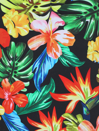 Maillot de bain une pièce imprimé tropical - Noir - 5