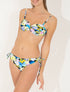 Bikini torsadé à fleurs - Noir - 1