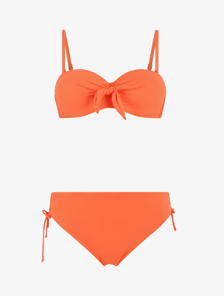 Bikini à noeud - Orange fluo - 2