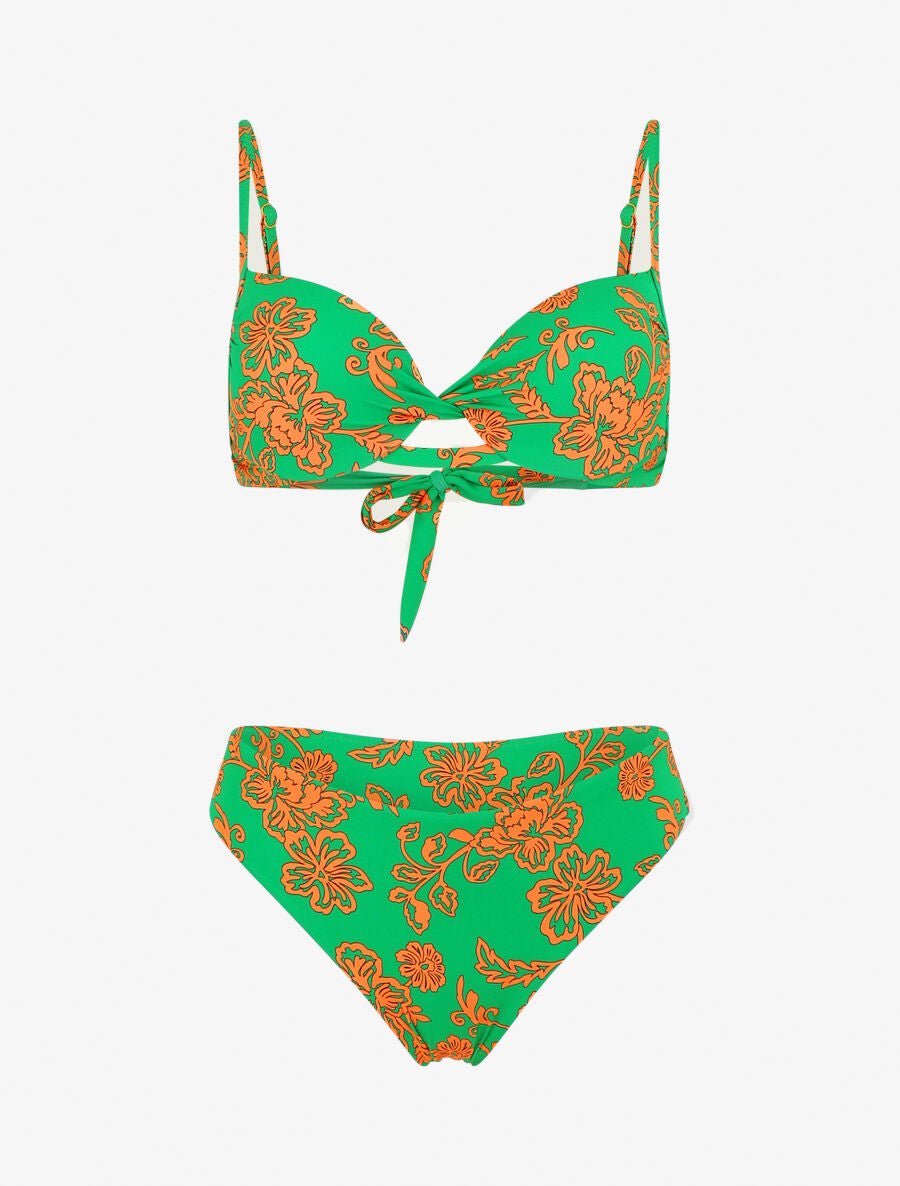 Bikini imprimé fleurs hawaïennes - Vert - 5