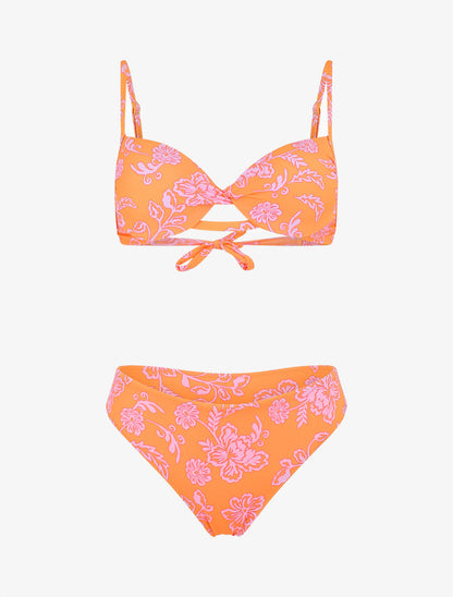 Bikini imprimé fleurs hawaïennes - Orange - 5