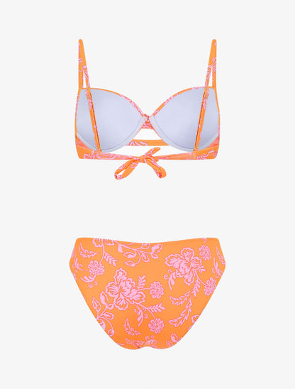 Bikini imprimé fleurs hawaïennes - Orange - 4