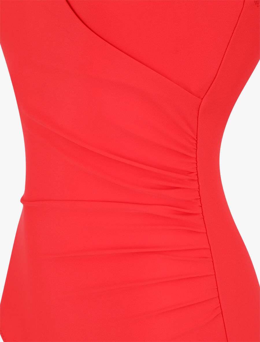 Maillot de bain une pièce à détail bijoux - Rouge - 4