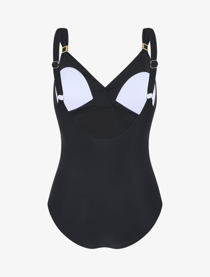 Maillot de bain une pièce à détail bijoux - Noir - 3