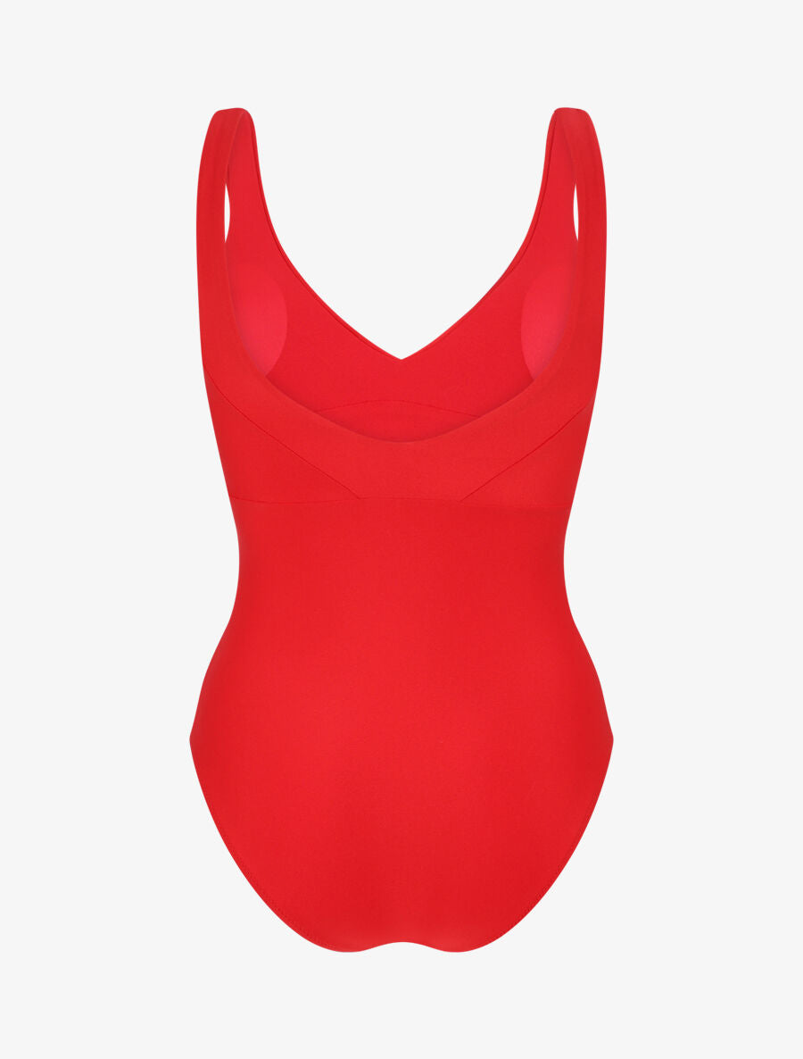 Maillot de bain 1 pièce uni - Rouge - 3