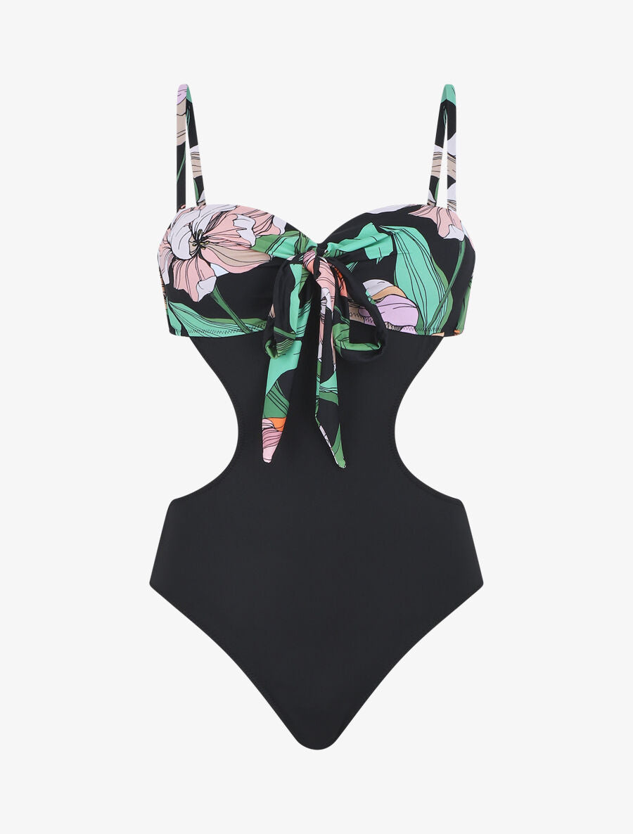 Maillot de bain une pièce ajouré - Noir - 3