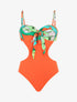 Maillot de bain une pièce ajouré - Orange fluo - 4