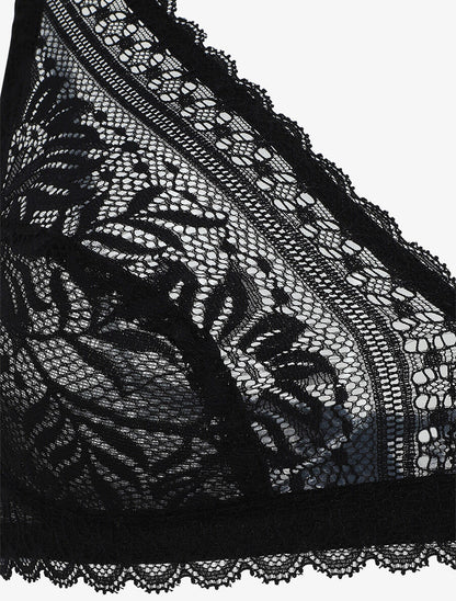 Ensemble en dentelle à motifs fleuri - Noir - 4