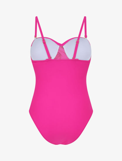 Maillot de bain une pièce uni - Fushia - 2