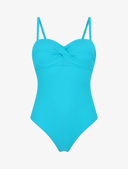 Maillot de bain une pièce uni - Turquoise - 3
