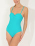 Maillot de bain une pièce uni - Turquoise - 1