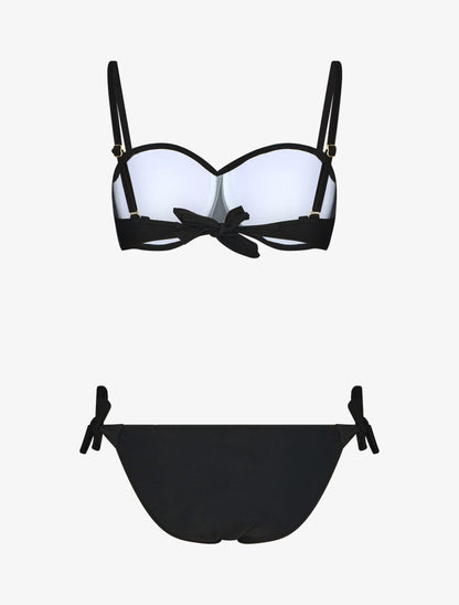 Bikini uni et noeuds - Noir - 4