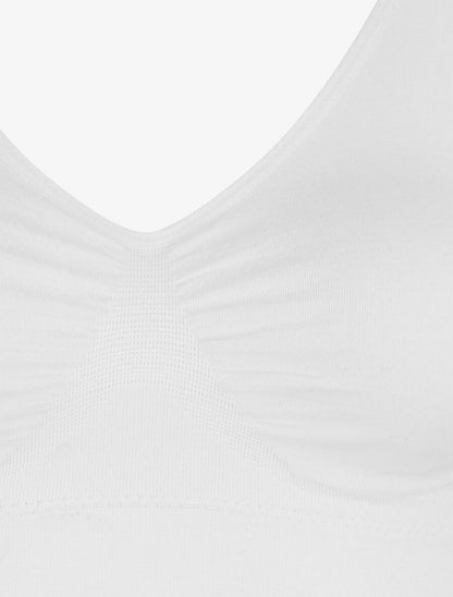 Brassière uni avec coussinets amovibles - Blanc - 3