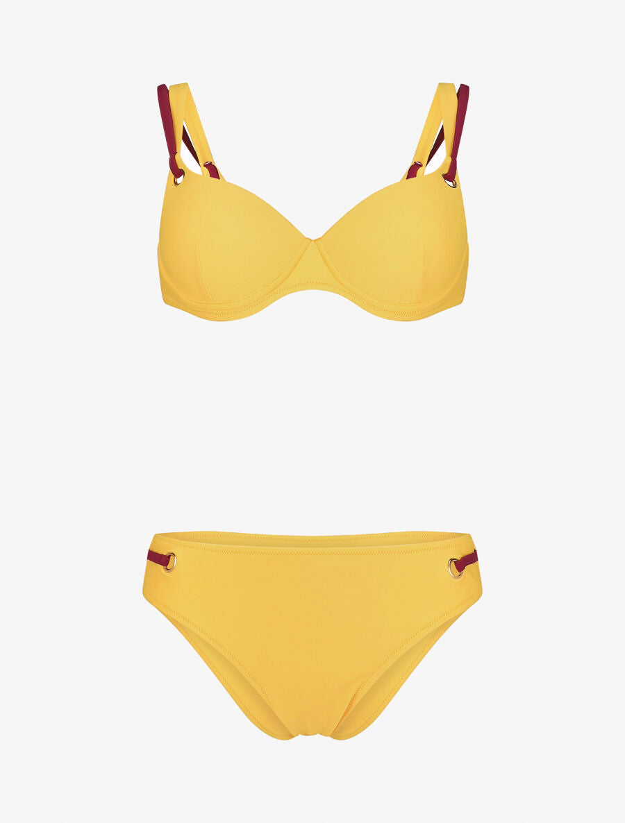 Bikini uni à double bretelles - Jaune - 3