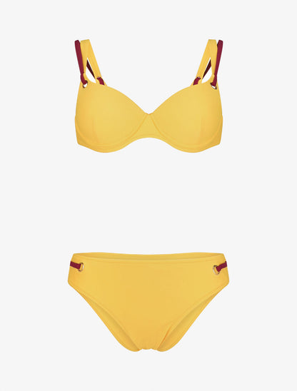 Bikini uni à double bretelles - Jaune - 3