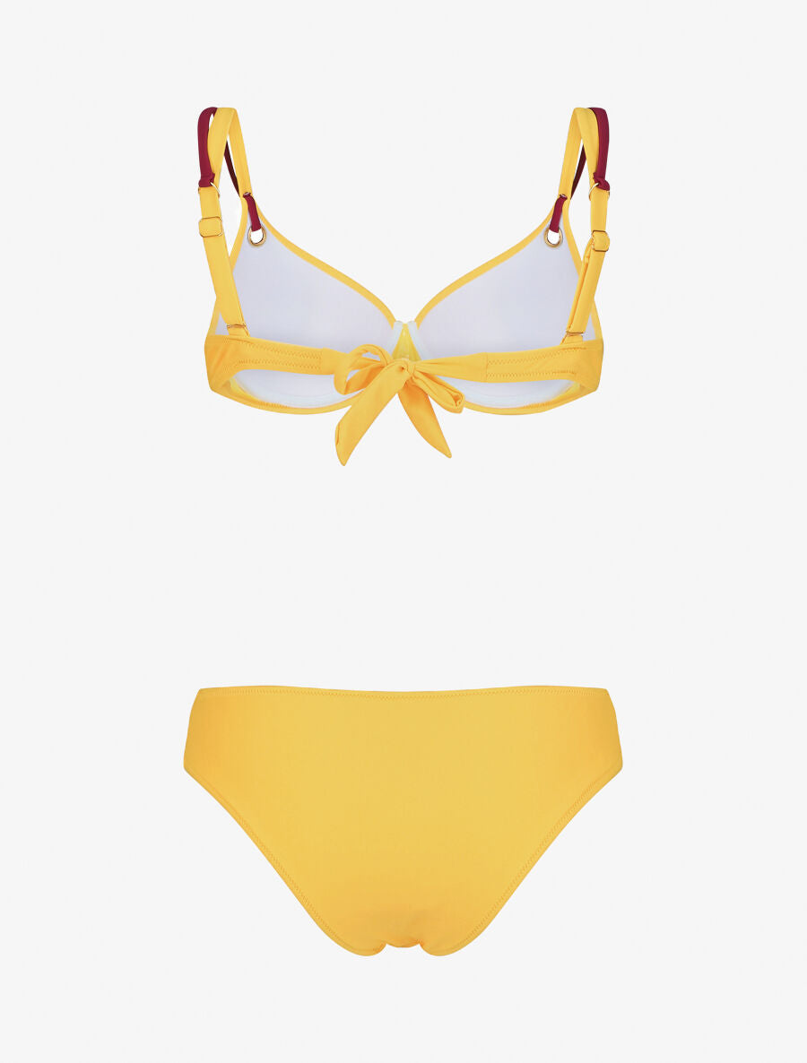 Bikini uni à double bretelles - Jaune - 2