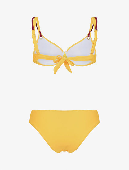 Bikini uni à double bretelles - Jaune - 2
