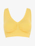 Brassière uni avec coussinets amovibles - Jaune - 1