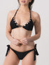 Bikini triangle uni à détail coquillages - Noir - 1