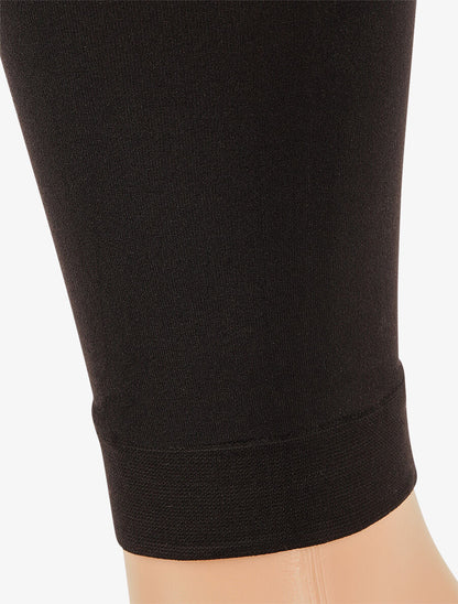 Collants unis style leggings - Noir - 2