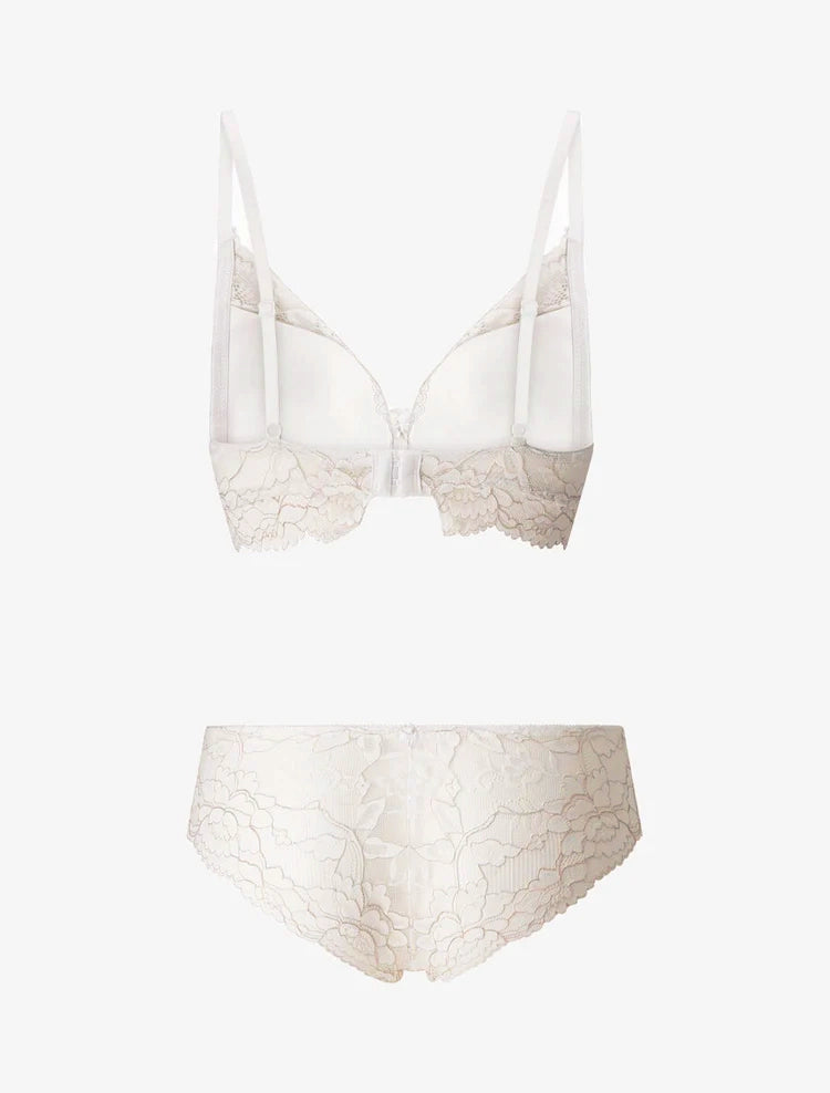 Completo intimo in pizzo iridescente - Bianco