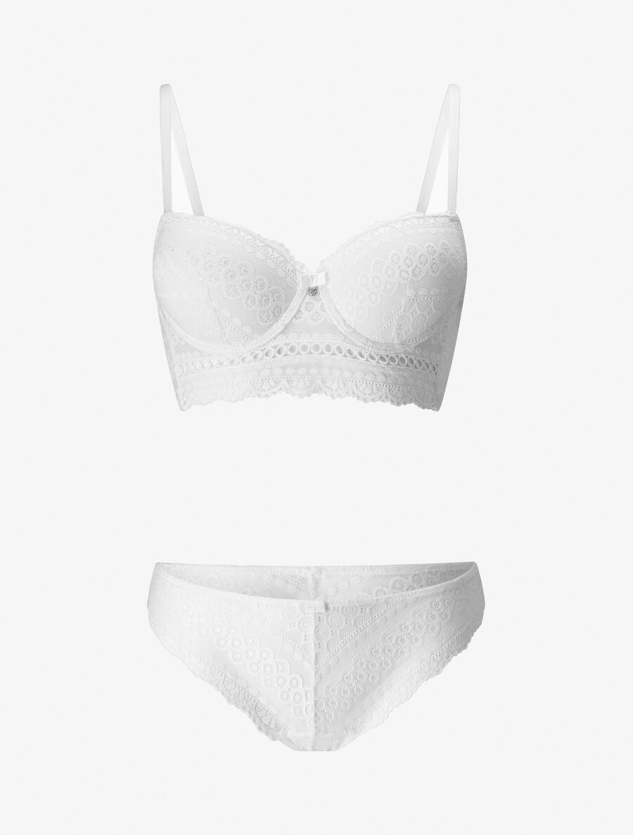 Ensemble lingerie en dentelle - Blanc - 1
