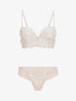 Ensemble lingerie en dentelle motif roses - Nude - 3