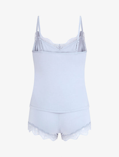 Ensemble caraco et short de pyjama - Bleu gris - 2