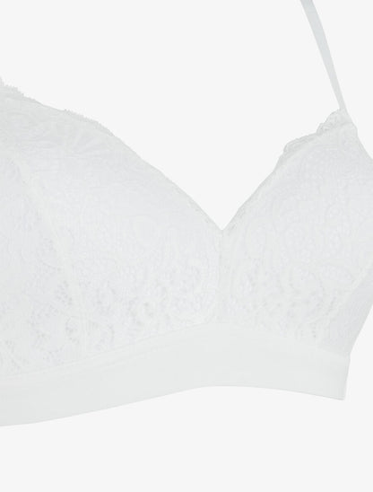 Ensemble lingerie en dentelle sans couture - Blanc - 3