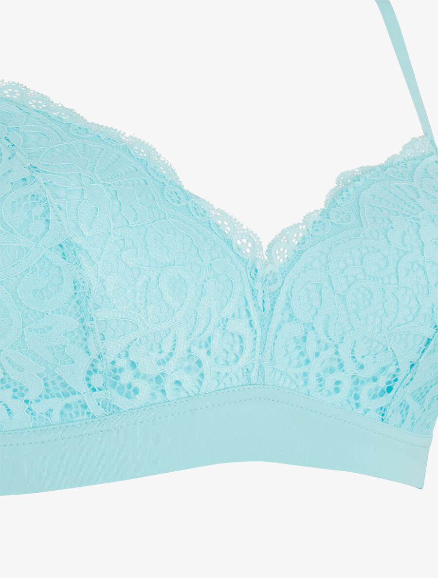 Ensemble lingerie en dentelle sans couture - Turquoise - 3