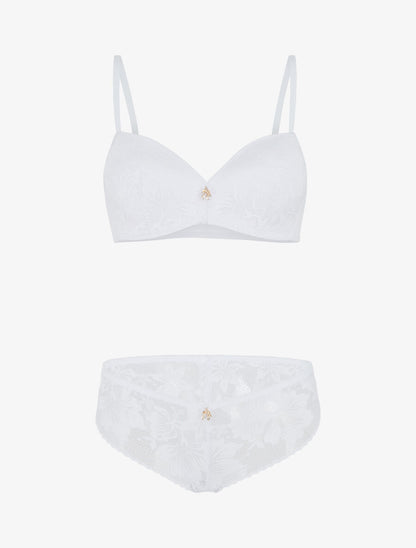 Ensemble lingerie en dentelle - Blanc - 4