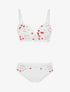 Ensemble soutien-gorge et culotte motif fleurs brodées - Blanc - 1