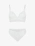Ensemble soutien-gorge push-up et tanga en dentelle - Blanc - 1